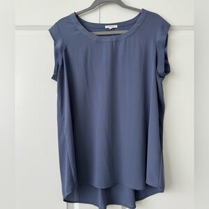 Pleione cap sleeve blouse, soft blue, size M
